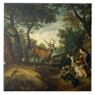 Miracle of Saint Hubert by Peter Paul Rubens Ceramic Tile