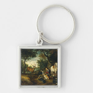 Miracle of Saint Hubert by Peter Paul Rubens Key Ring