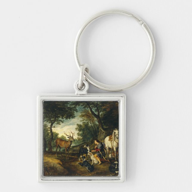 Miracle of Saint Hubert by Peter Paul Rubens  Key Ring (Front)