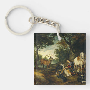 Miracle of Saint Hubert by Peter Paul Rubens Key Ring