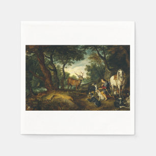 Miracle of Saint Hubert by Peter Paul Rubens Napkin