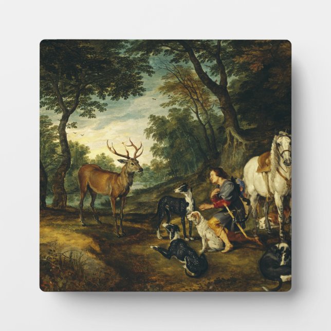 Miracle of Saint Hubert by Peter Paul Rubens  Plaque (Front)