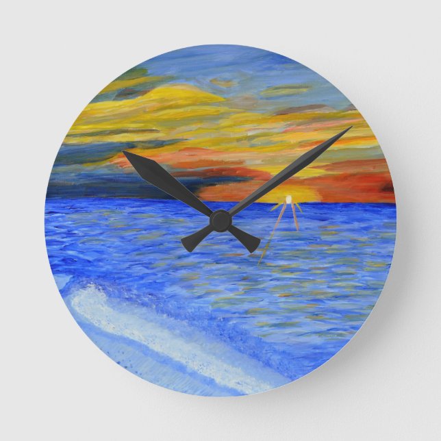 Miracle of Sunset Round Clock (Front)
