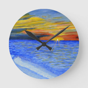 Miracle of Sunset Round Clock
