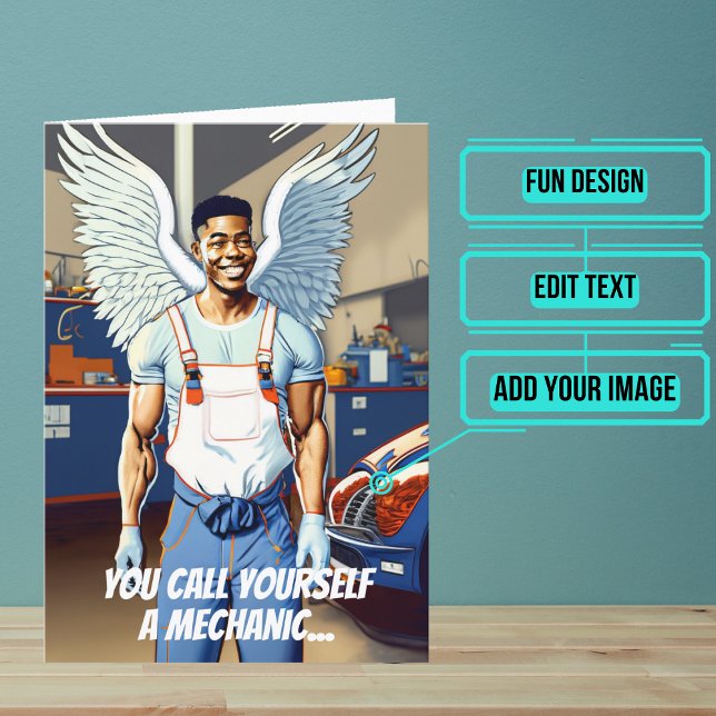 Miracle Worker Black Mechanic Birthday Card (This fun card is specifically for the mechanic friend in your life.)
