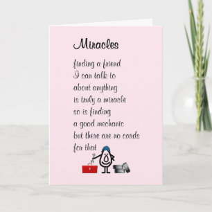 Miracles - a funny Thinking of You poem Card