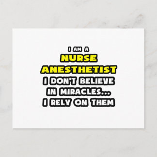 Miracles and Nurse Anesthetists ... Funny Postcard