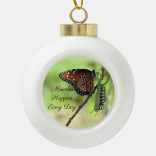 Miracles Ceramic Ball Ornament - Butterfly