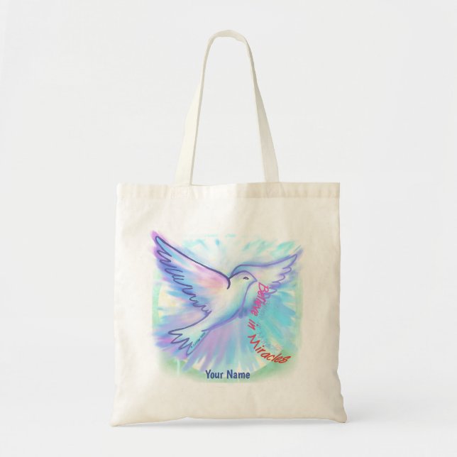 Miracles Dove Christian tote bag (Front)