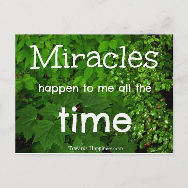 Miracles Happen Affirmation Postcard (Front)