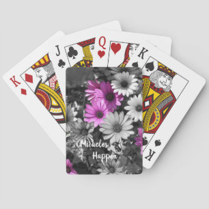 Miracles Happen African Daisy Flowers Playing Cards