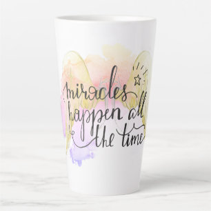 Miracles Happen Angel Wings  Latte Mug