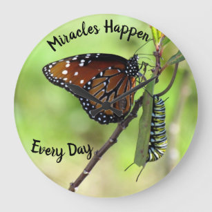 Miracles Happen Every Day  - Butterfly- Wall Clock