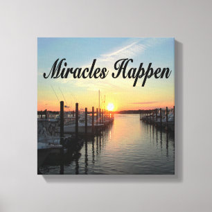 MIRACLES HAPPEN SUNSET PHOTO DESIGN CANVAS PRINT