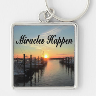 MIRACLES HAPPEN SUNSET PHOTO DESIGN KEY RING