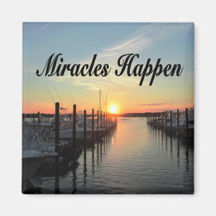 MIRACLES HAPPEN SUNSET PHOTO DESIGN MAGNET