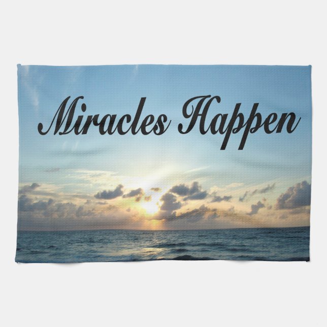 MIRACLES HAPPEN TEA TOWEL (Horizontal)