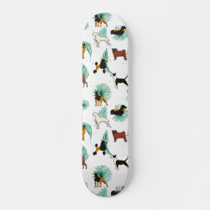 Miracles with paws, Tropical Cute Quirky Dog Pets Skateboard