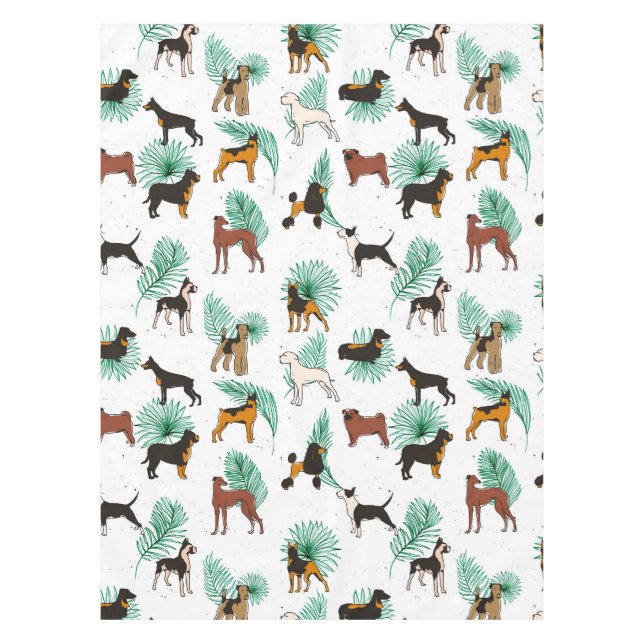 Miracles with paws, Tropical Cute Quirky Dog Pets  Tablecloth (Front)
