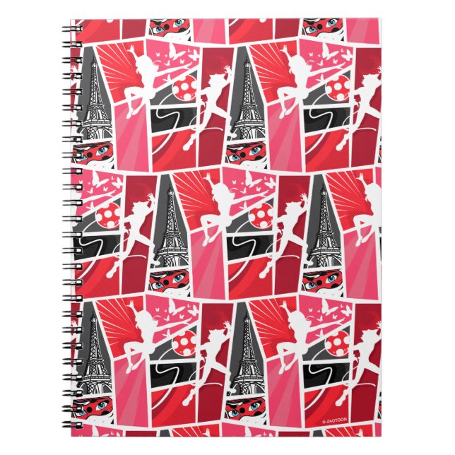 Miraculous Comic Ladybug Paris Pattern Notebook (Front)