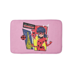 Miraculous Comic Ladybug Parisian Way Bath Mat
