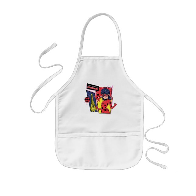 Miraculous Comic Ladybug Parisian Way Kids Apron (Front)
