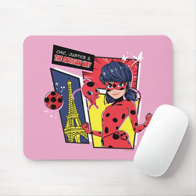 Miraculous Comic Ladybug Parisian Way Mouse Pad (With Mouse)