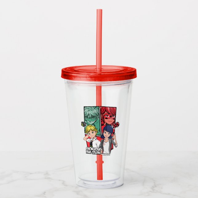 Miraculous Comic Marinette & Adrien True Colours Acrylic Tumbler (Front)
