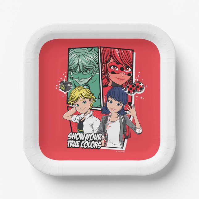 Miraculous Comic Marinette & Adrien True Colours Paper Plate (Front)