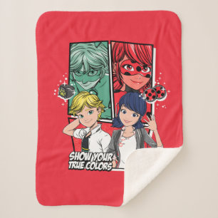 Miraculous Comic Marinette & Adrien True Colours Sherpa Blanket