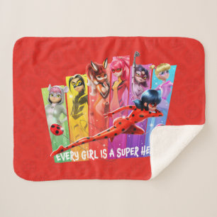 Miraculous Girls   Every Girl is a Super Hero Sherpa Blanket