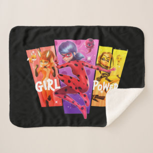 Miraculous Girls   Girl Power Sherpa Blanket