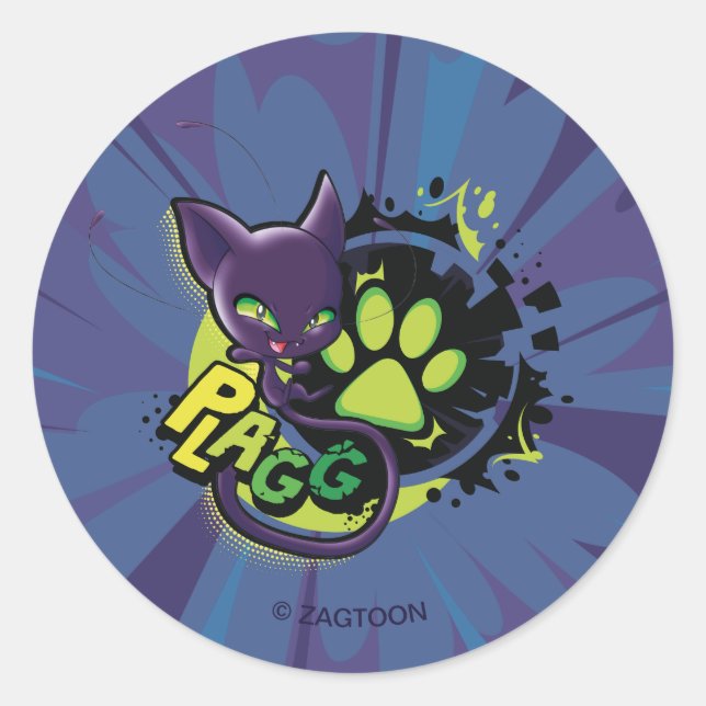Miraculous Kwami Plagg Classic Round Sticker (Front)