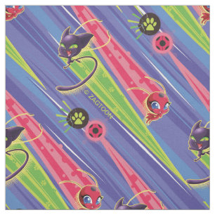 Miraculous Kwamis Tikki & Plagg Pattern Fabric