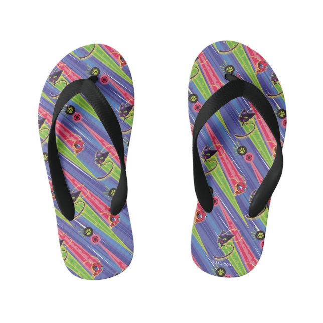 Miraculous Kwamis Tikki & Plagg Pattern Kid's Thongs (Footbed)