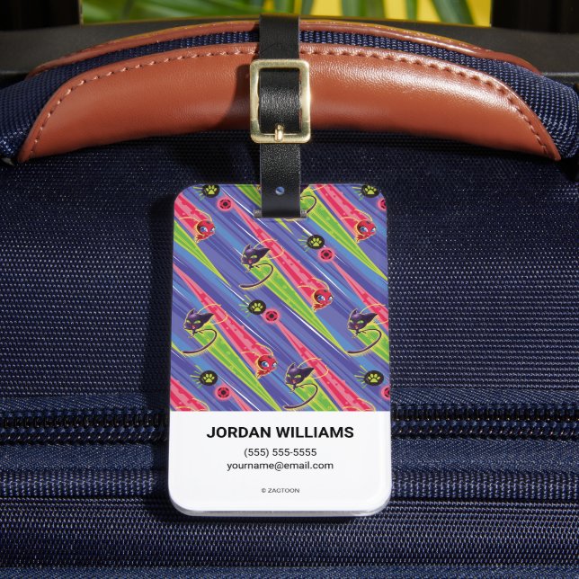 Miraculous Kwamis Tikki & Plagg Pattern Luggage Tag (Front Insitu 2)