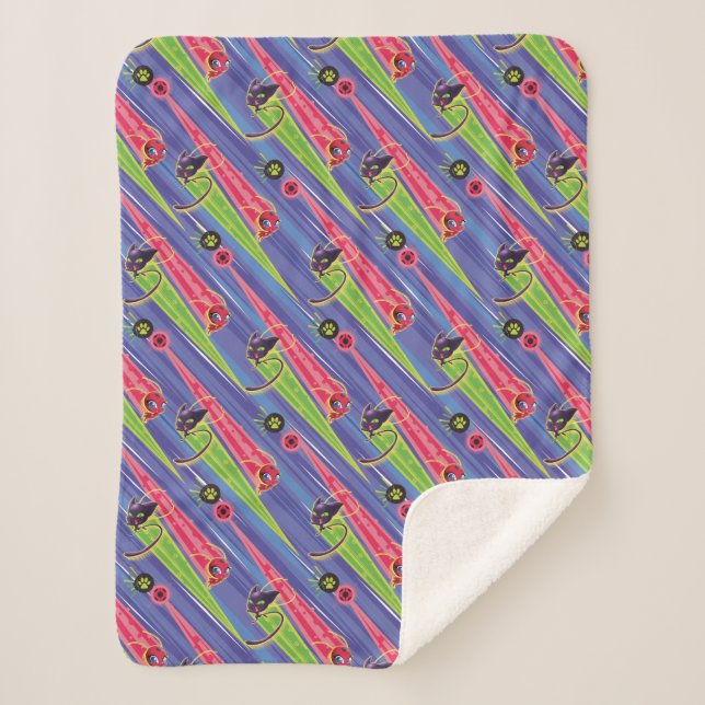 Miraculous Kwamis Tikki & Plagg Pattern Sherpa Blanket (Front)