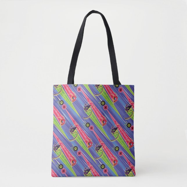 Miraculous Kwamis Tikki & Plagg Pattern Tote Bag (Front)