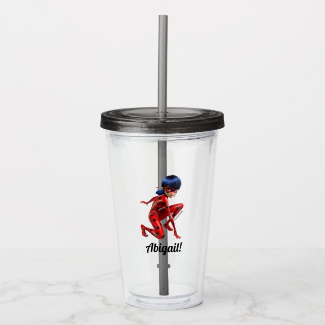 Miraculous Ladybug Birthday Party Favour Acrylic Tumbler (Front)