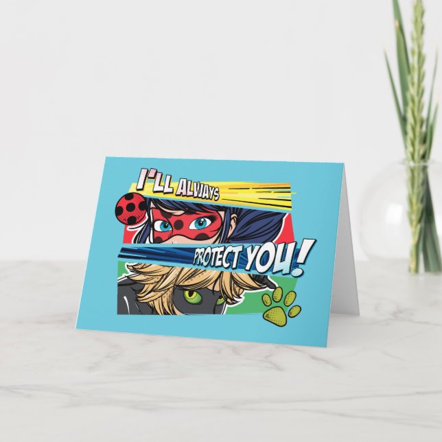 Miraculous Ladybug & Cat Noir Always Protect You Card (Front)