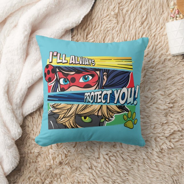 Miraculous Ladybug & Cat Noir Always Protect You Cushion (Blanket)