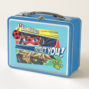 Miraculous Ladybug & Cat Noir Always Protect You Metal Lunch Box
