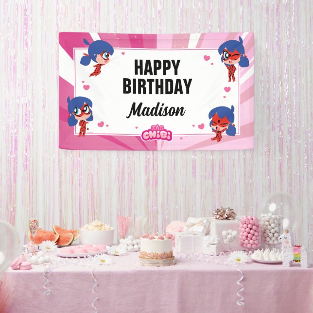 Miraculous Ladybug Chibi Birthday Banner (Party)