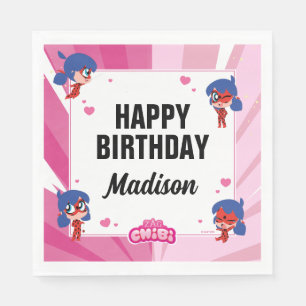 Miraculous Ladybug Chibi Birthday Napkin