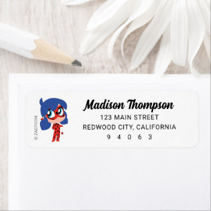 Miraculous Ladybug Chibi Birthday Return Address Label