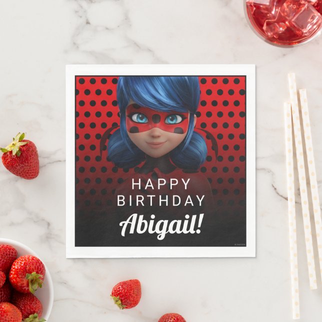 Miraculous Ladybug Girl's Birthday Napkin (Insitu)