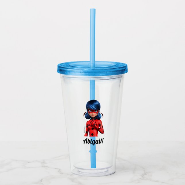 Miraculous Ladybug Girl's Birthday Party Favour Acrylic Tumbler (Front)