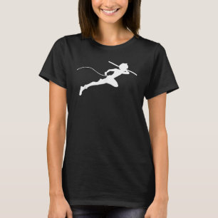 Miraculous Ladybug Silhouette Cat Noir Running (Wh T-Shirt