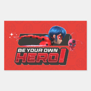 Miraculous Ladybug & Tikki   Be Your Own Hero! Rectangular Sticker