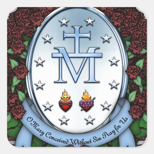 Miraculous Medal 2 Square Sticker (Front)